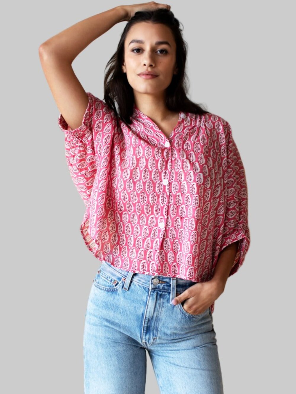 Emerson Fry pink organic cotton Rosey blouse, one size fits most